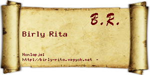 Birly Rita névjegykártya